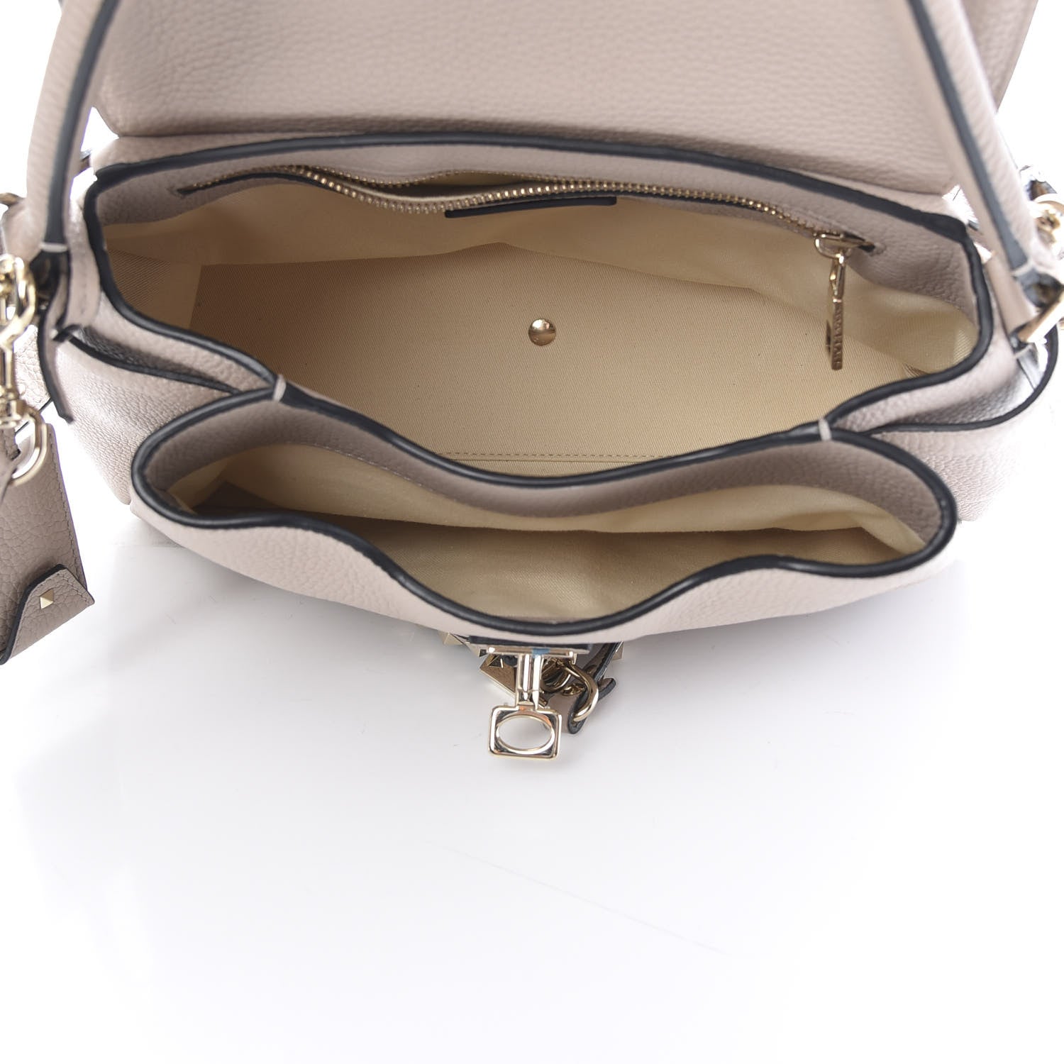 Valentino Garavani Pebbled Calfskin Rockstud Twiny Top Handle Bag Poudre 6 of 11
