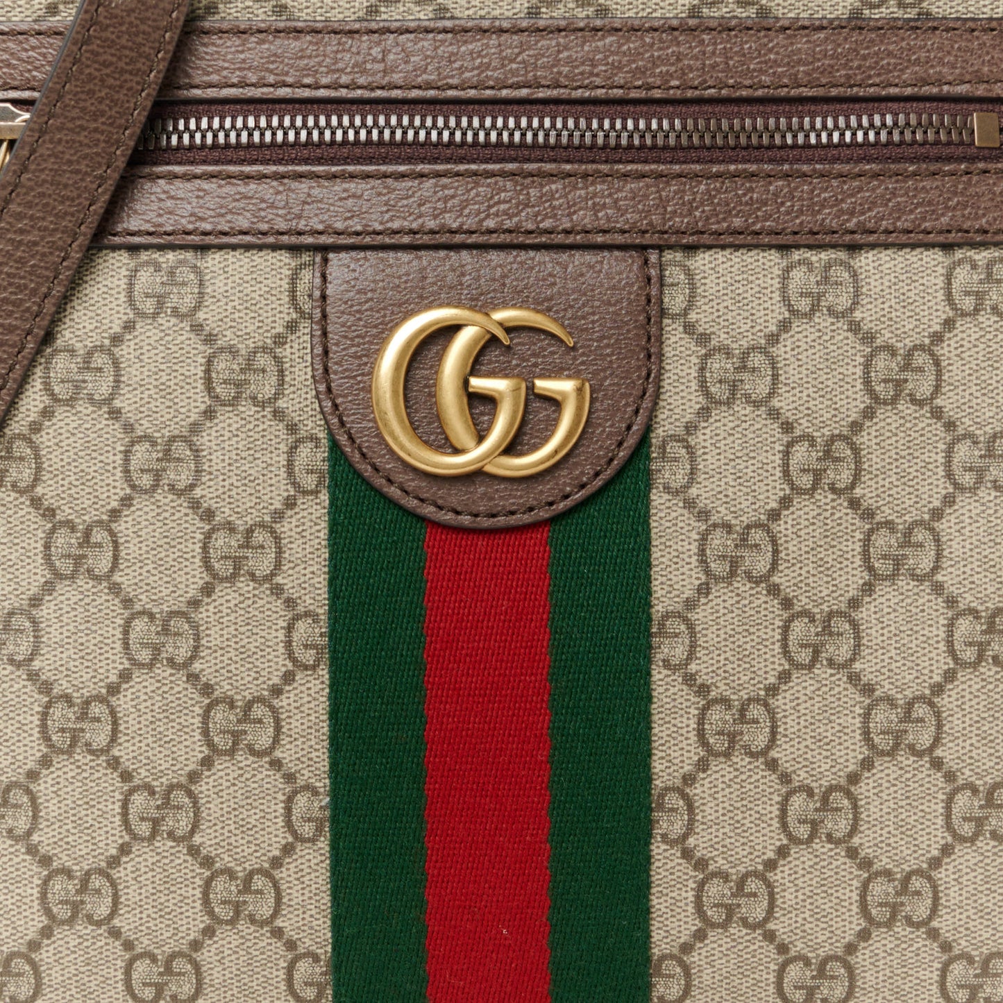 GG Supreme Monogram Web Small Ophidia Messenger Bag Brown