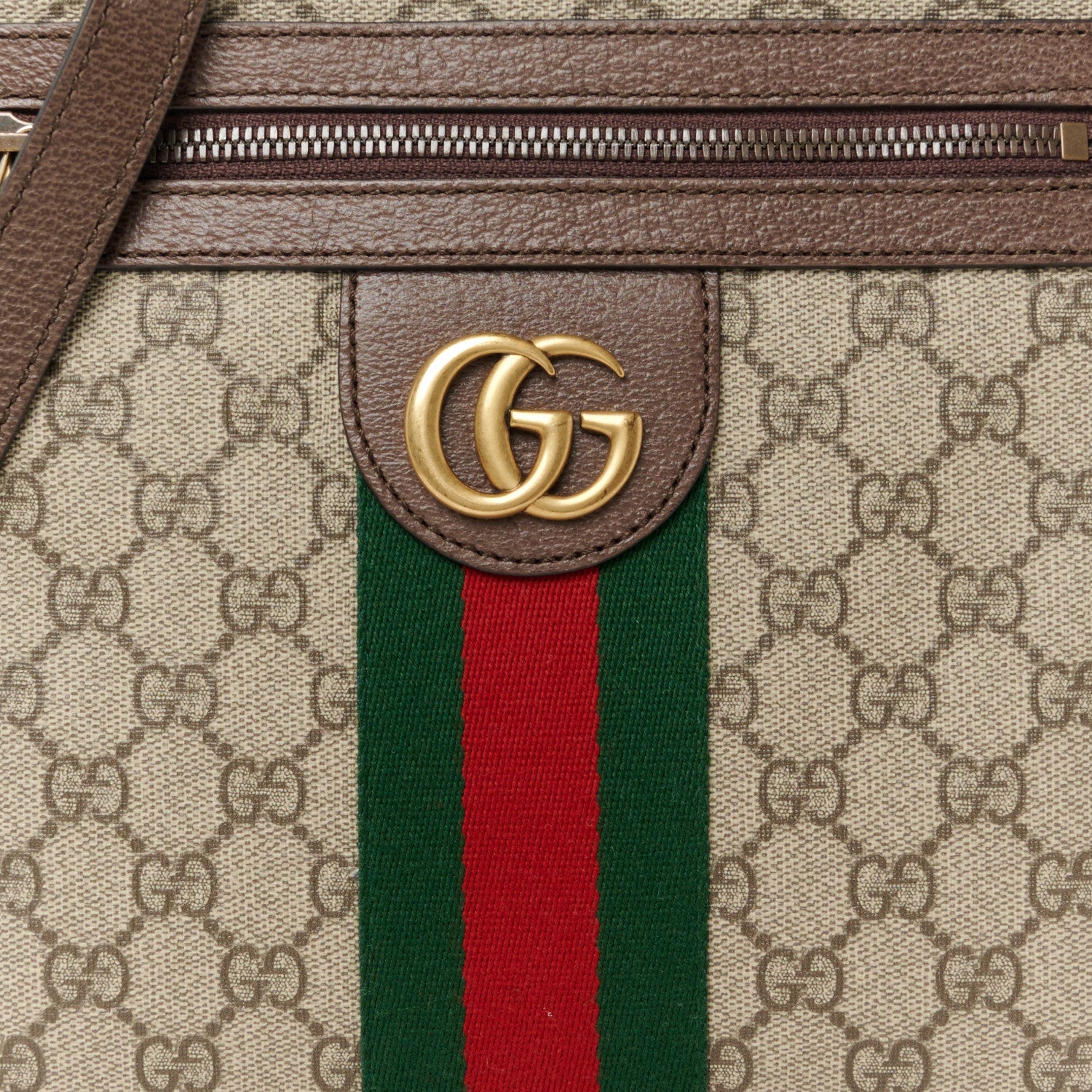 Gucci GG Supreme Monogram Web Small Ophidia Messenger Bag Brown 9 of 12