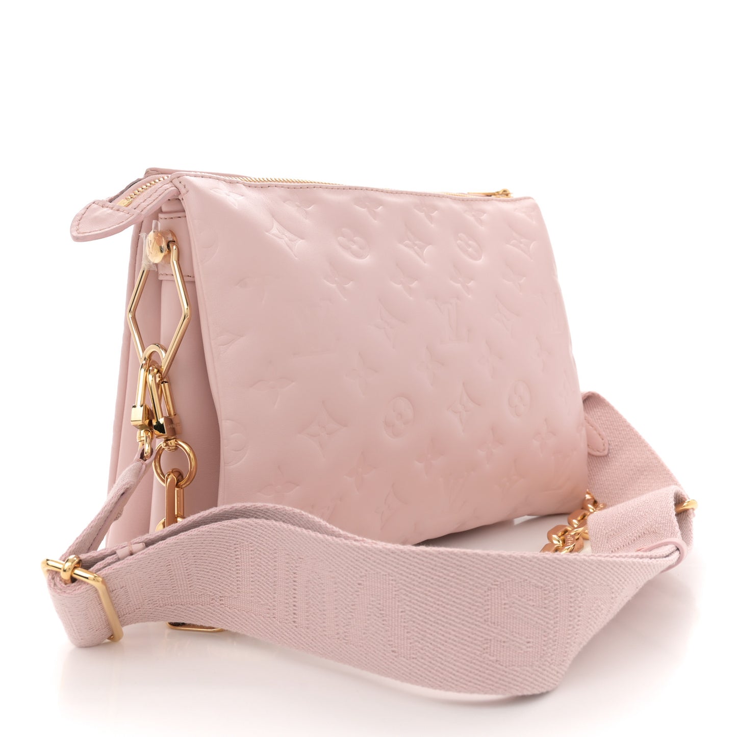 Lambskin Embossed Monogram Coussin PM Rose Rose