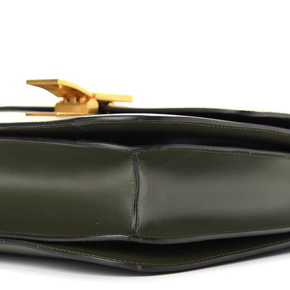 Celine Box Calfskin Classic Box Medium Flap Bag Army Green 9 of 9