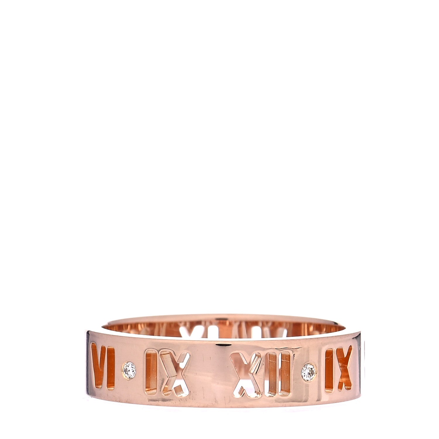 Tiffany 18K Rose Gold Diamond Atlas Pierced Ring 54 7 3 of 5