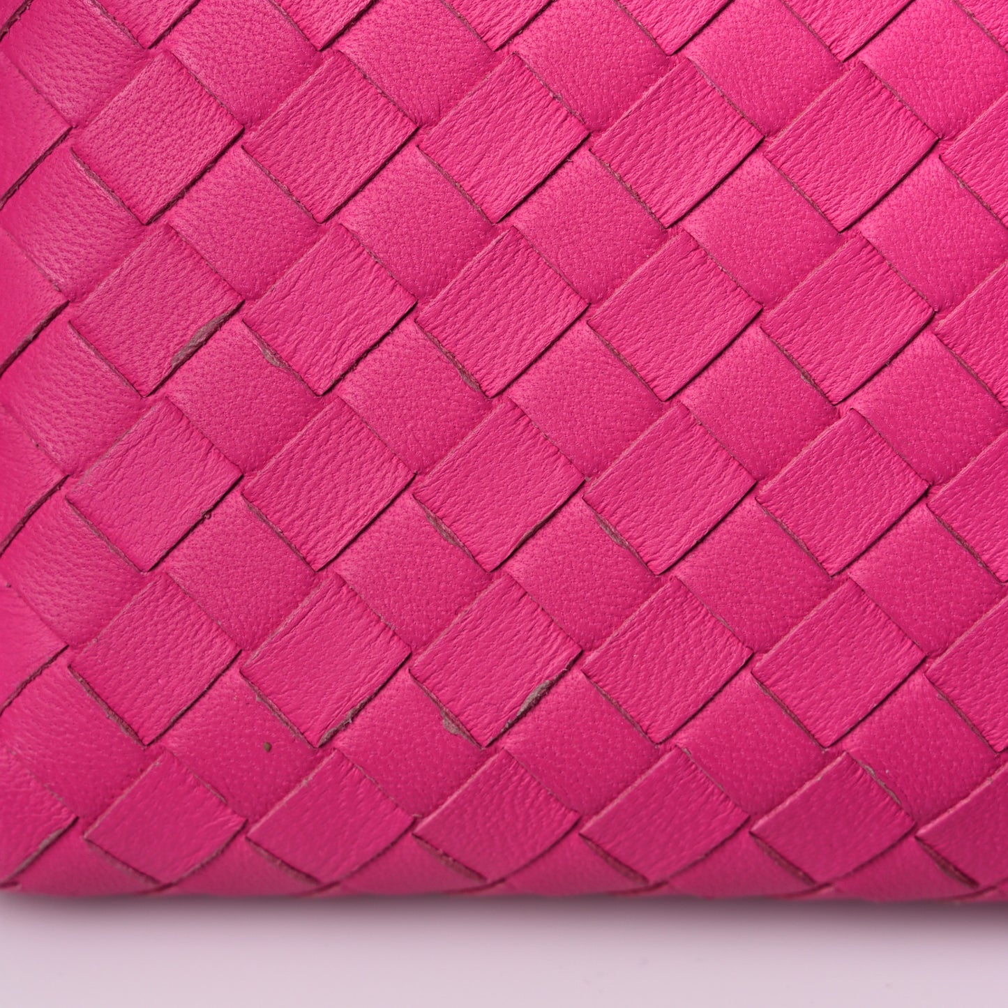 Nappa Intrecciato Zip Around Wallet Pink