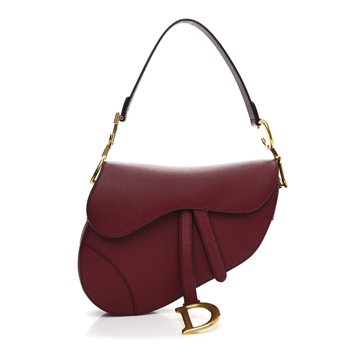 Christian Dior Grained Calfskin Saddle Bag Red 1 of 10