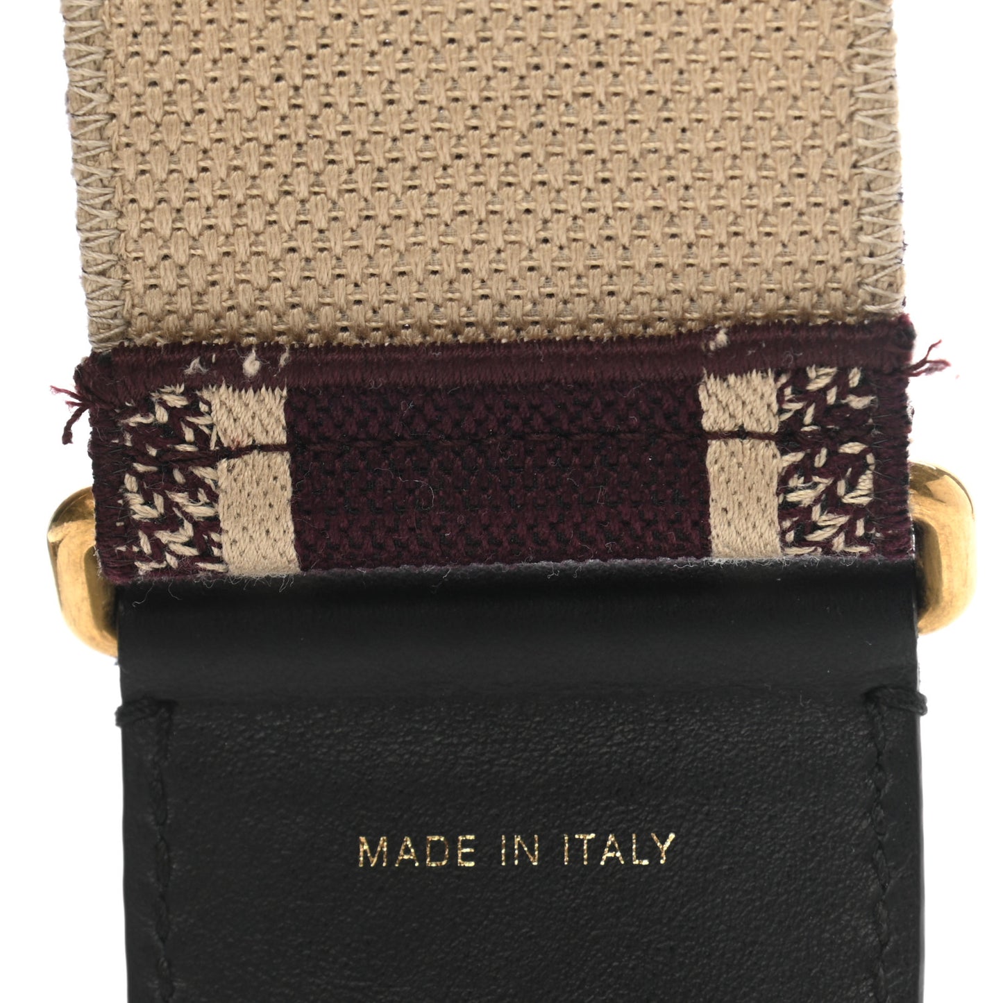 Canvas Embroidered Shoulder Strap Burgundy