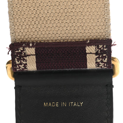 Christian Dior Canvas Embroidered Shoulder Strap Burgundy 7 of 8