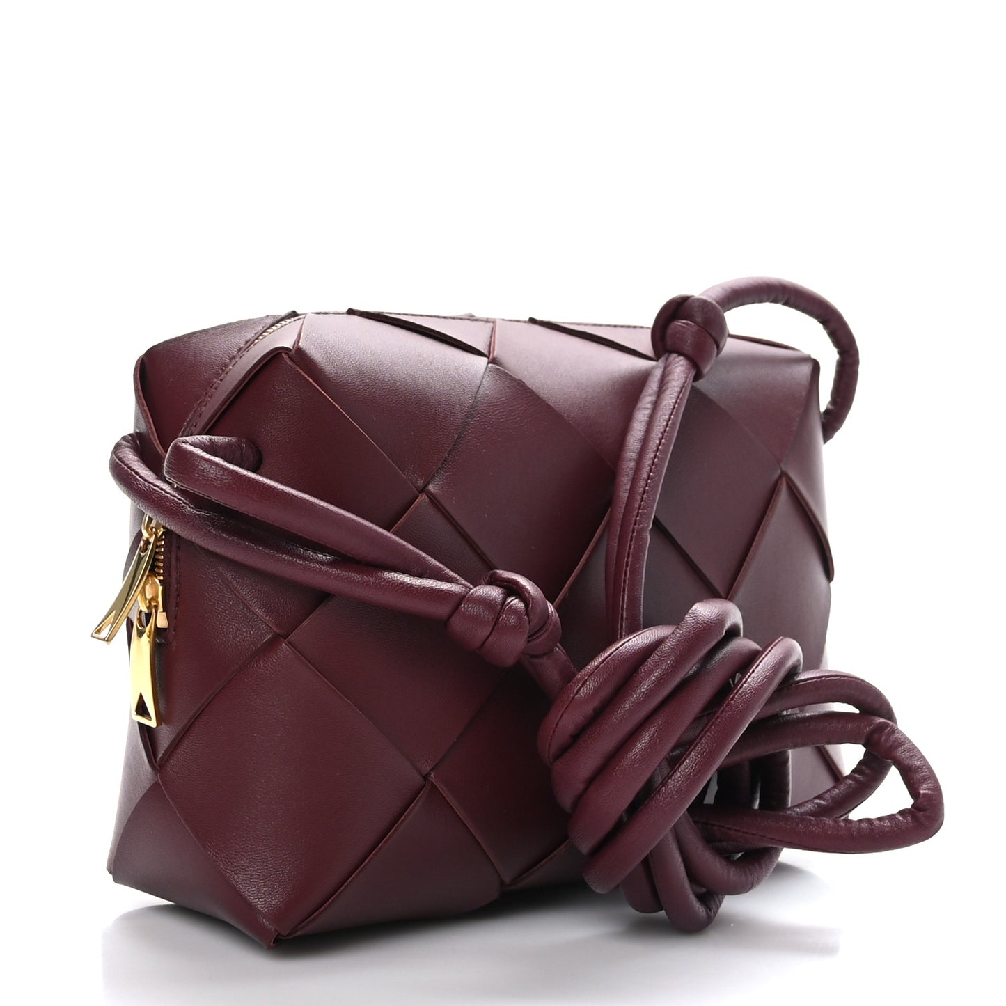 Lambskin Maxi Intrecciato Small Cassette Camera Bag Barolo