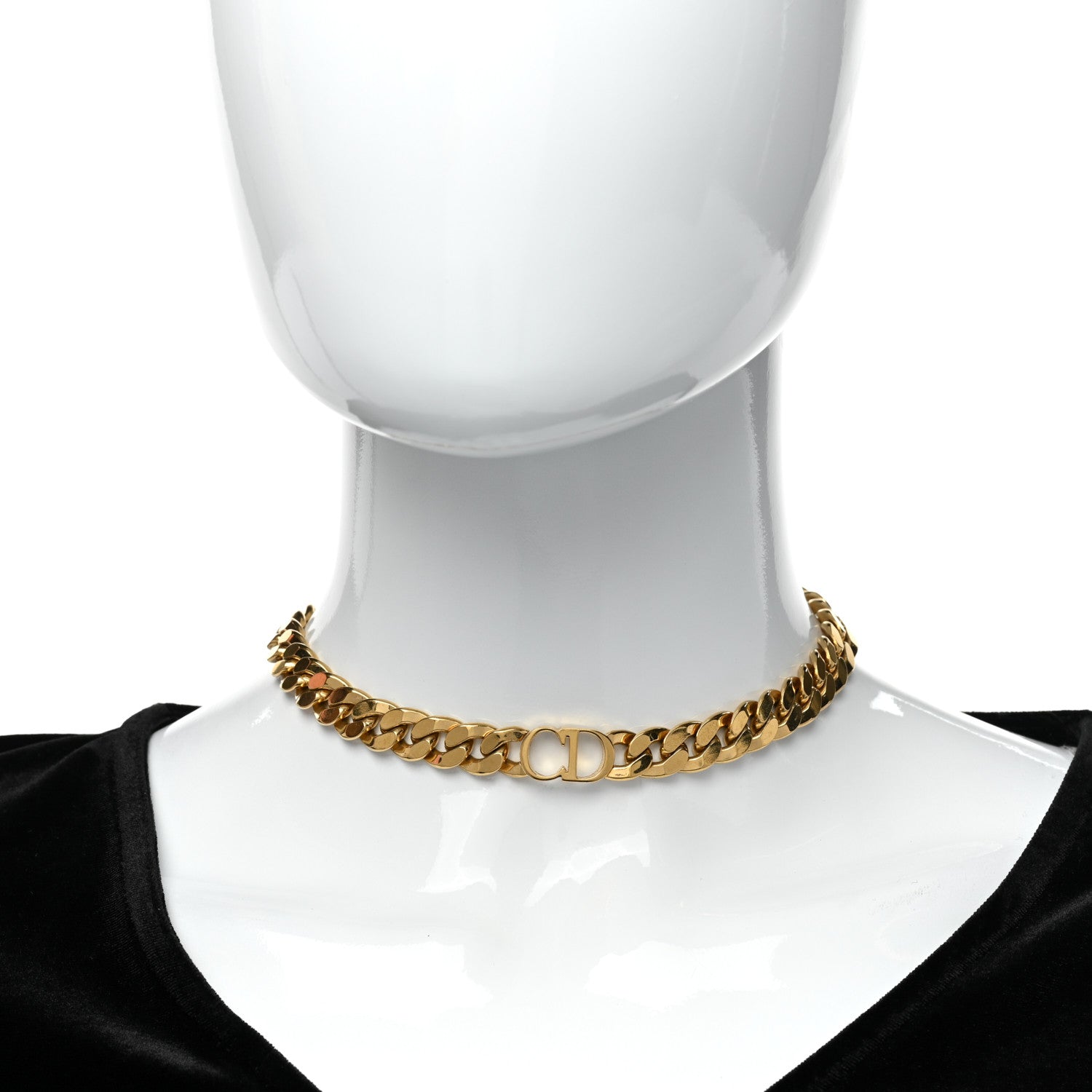 Christian Dior Metal Danseuse Etoile Chain Choker Necklace Gold 2 of 5