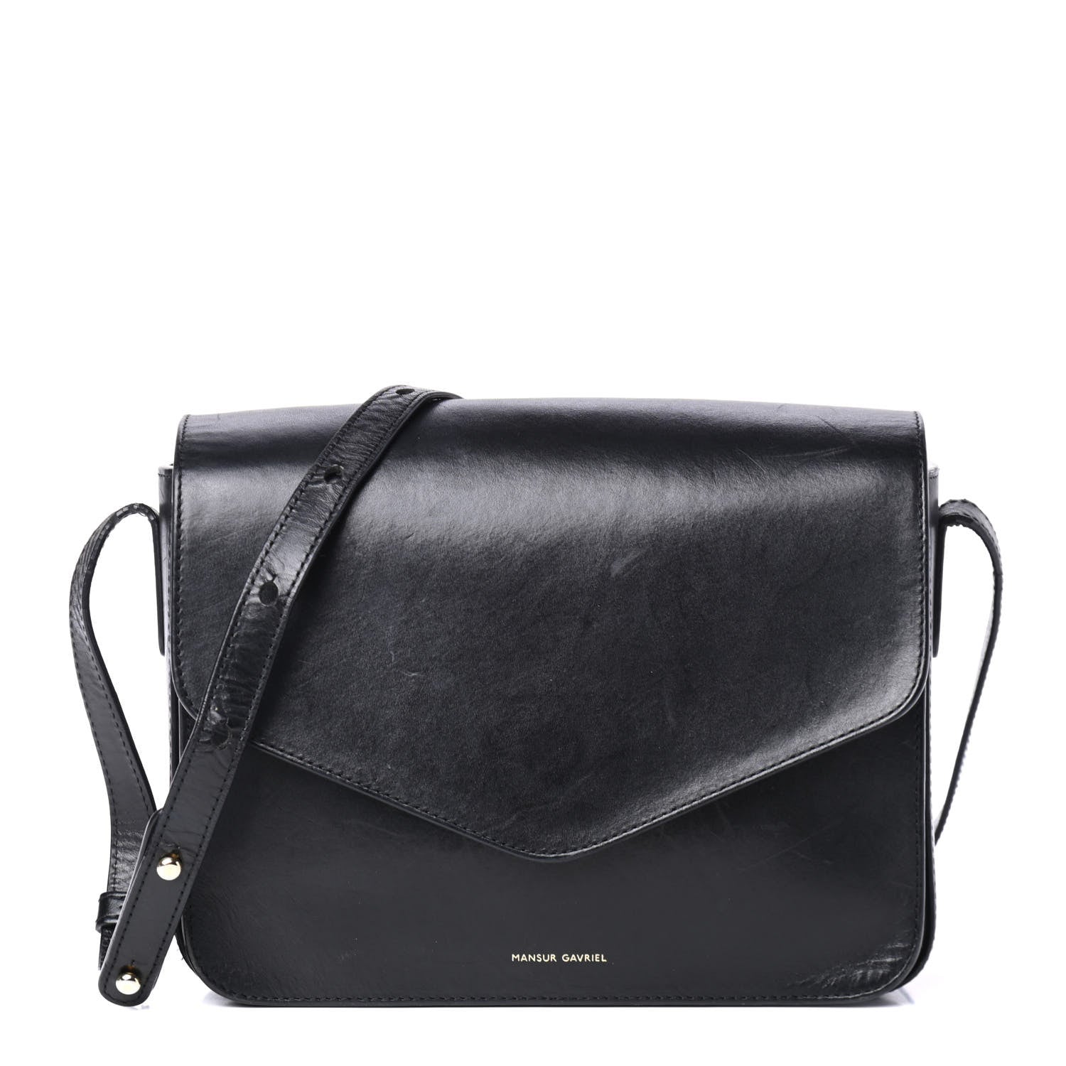 Mansur Gavriel Calfskin Envelope Flap Crossbody Bag Black 1 of 4