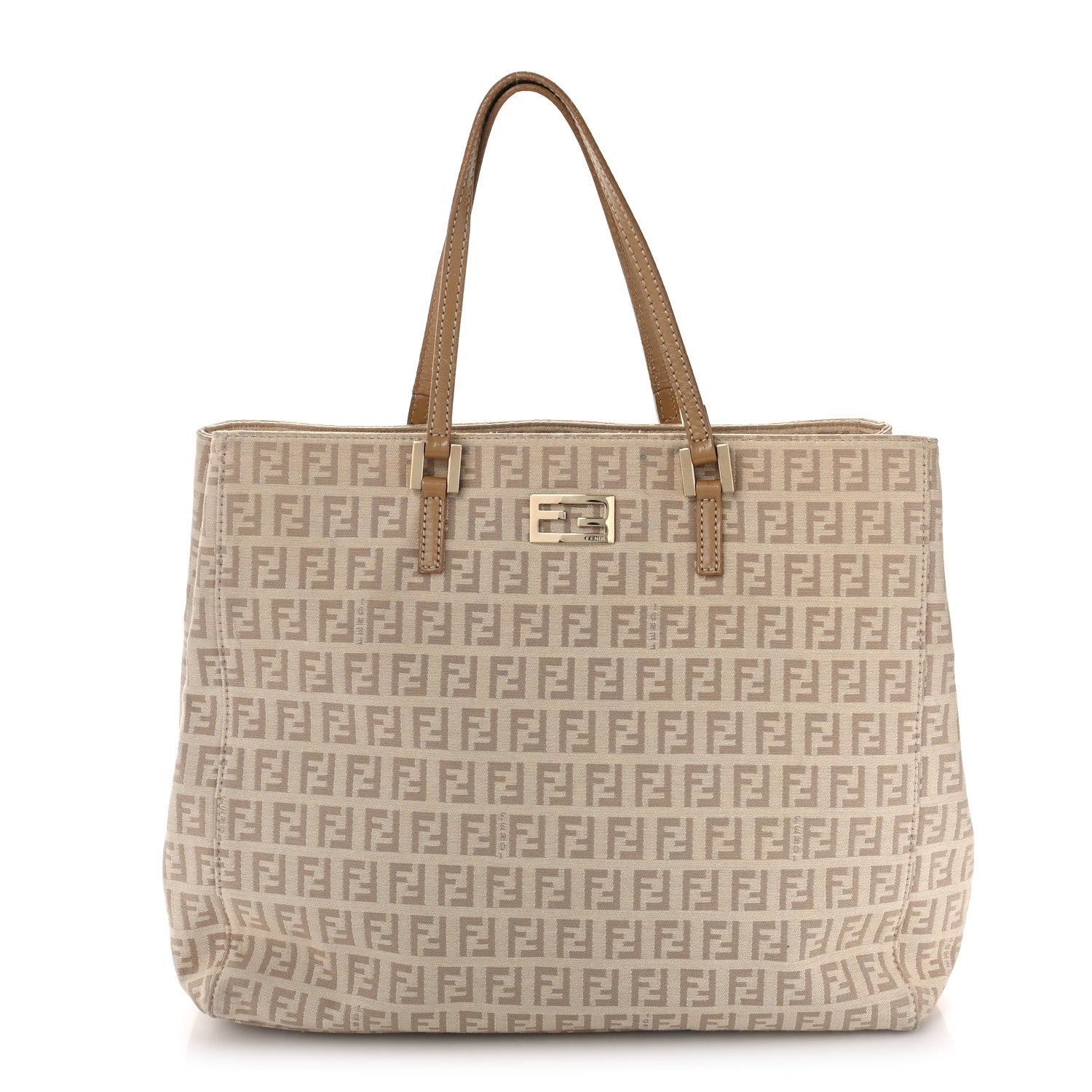 Fendi Zucchino Vitello Tote Beige Tortora 1 of 8