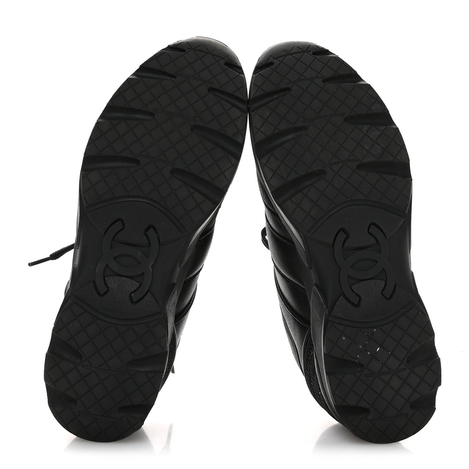Chanel Calfskin Tweed Womens Sneakers 37 Black 6 of 8