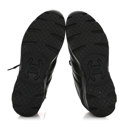 Chanel Calfskin Tweed Womens Sneakers 37 Black 6 of 8
