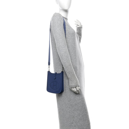 Hermes Taurillon Clemence Evelyne TPM Bleu Brighton 2 of 12