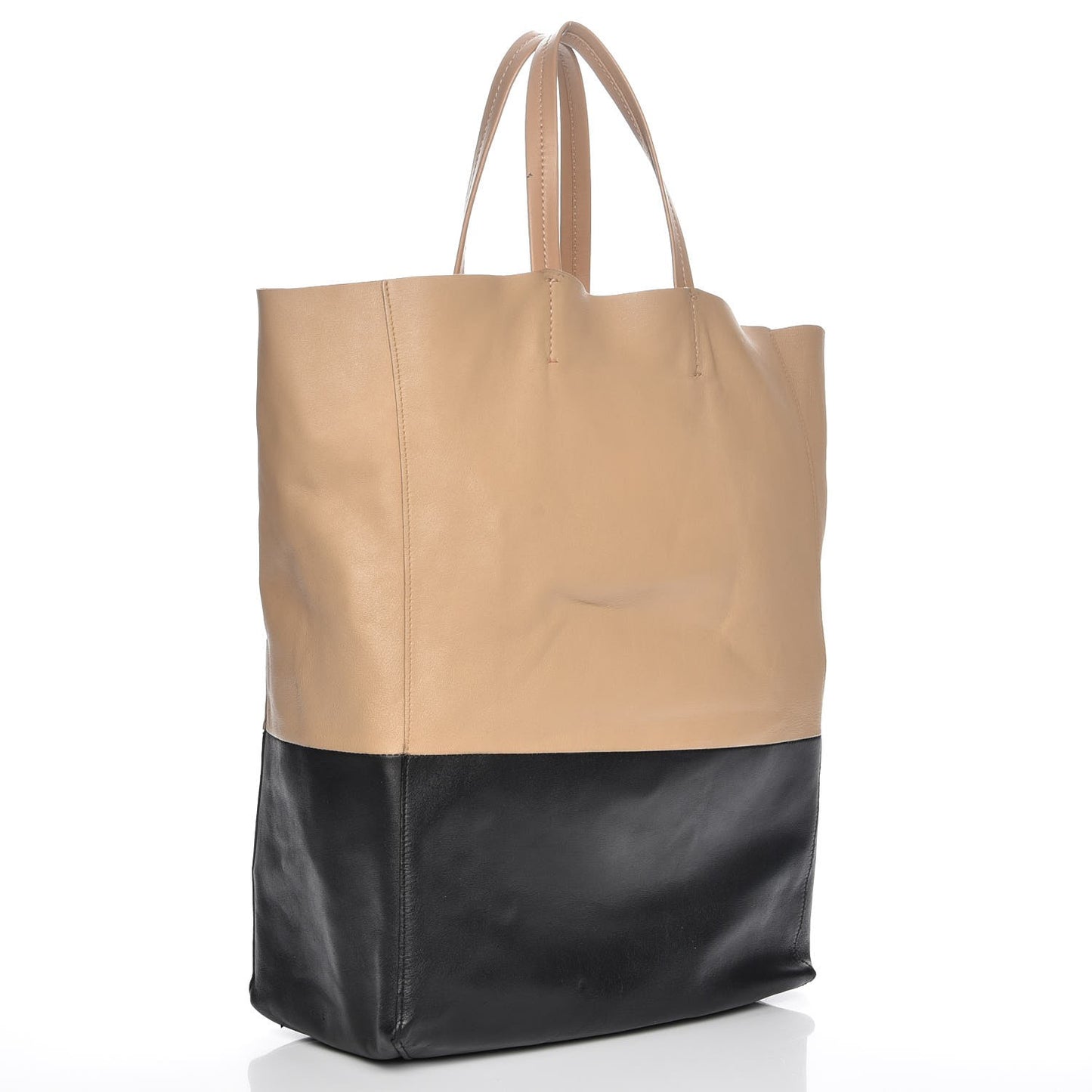 Lambskin Vertical Bi-Cabas Apricot Black