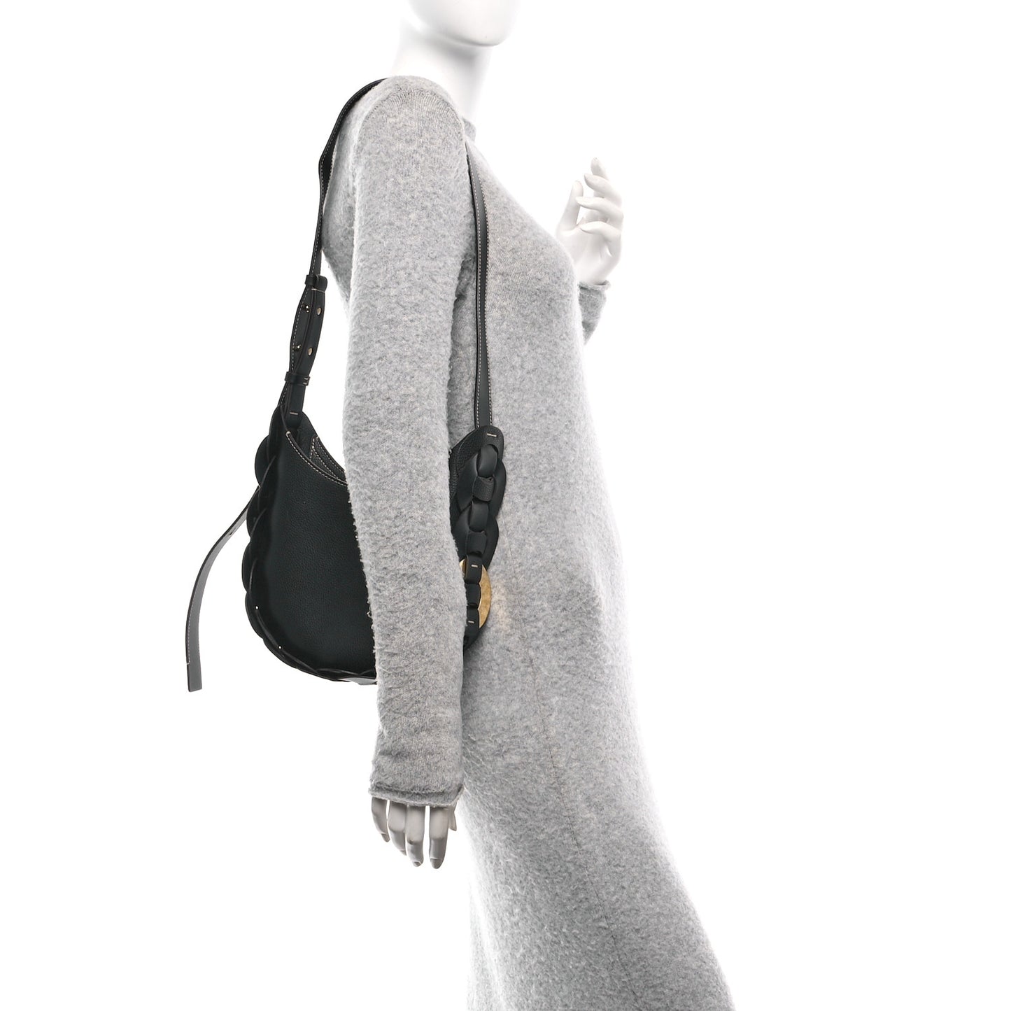 Small Grain Smooth Calfskin Small Darryl Hobo Black