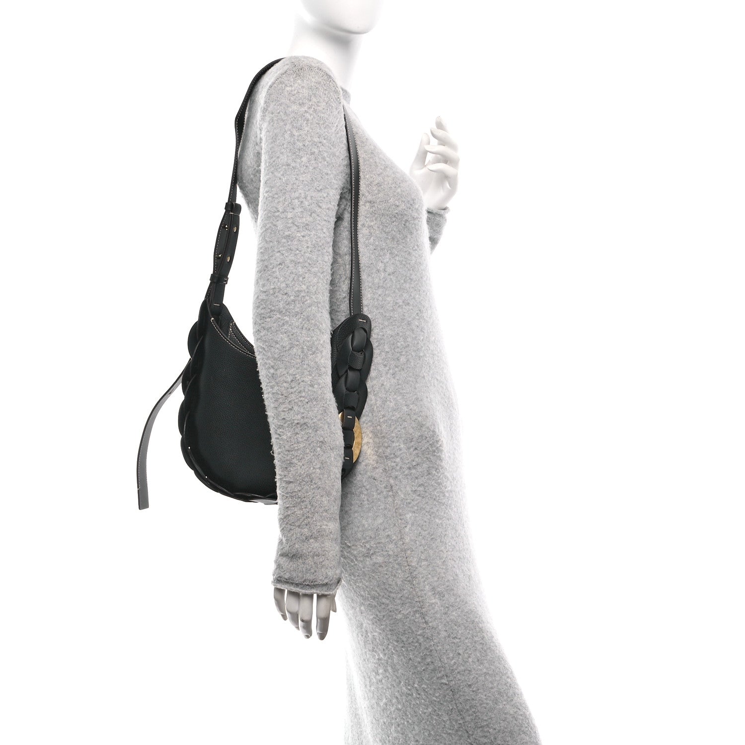 Chloe Small Grain Smooth Calfskin Small Darryl Hobo Black 2 of 9