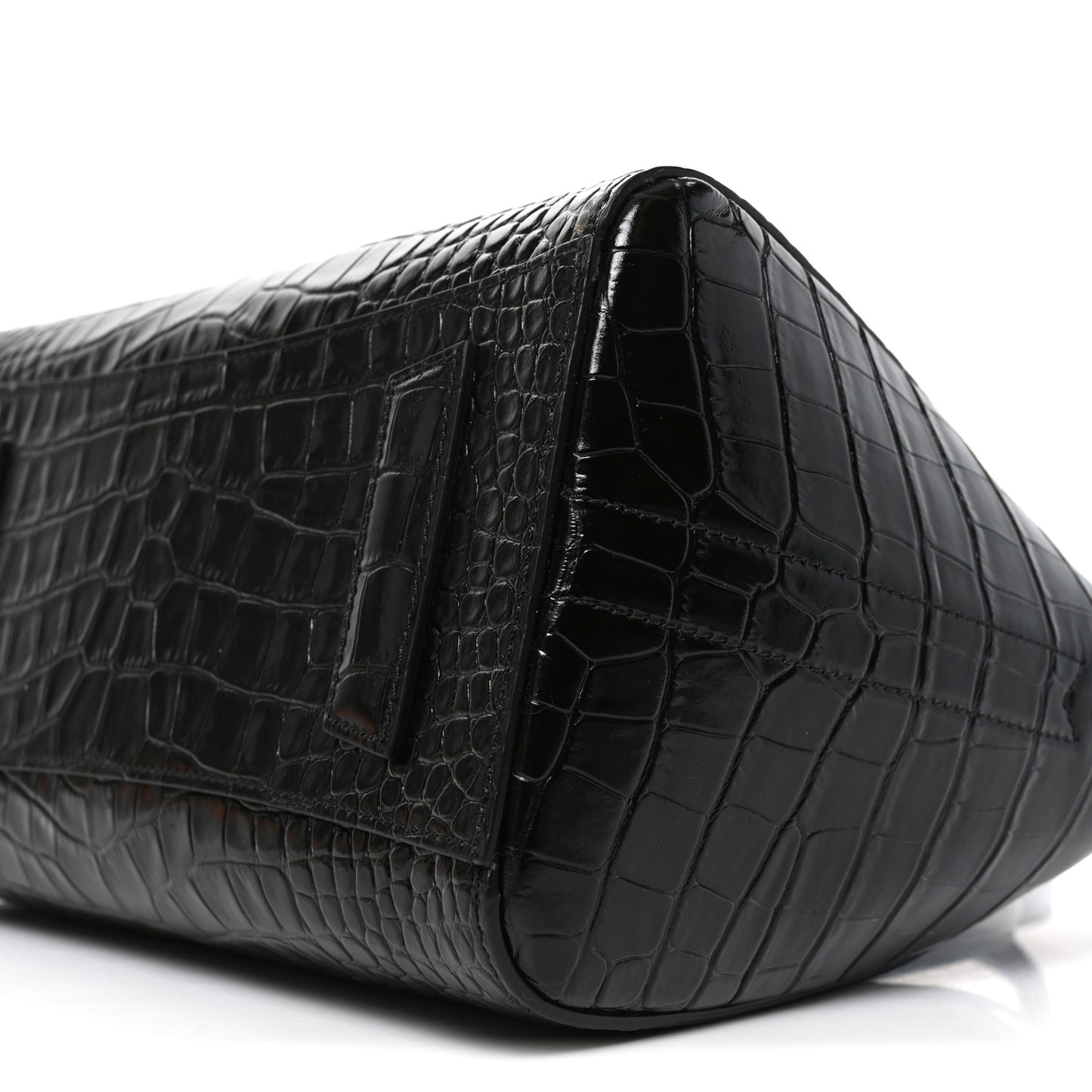 Calfskin Crocodile Embossed Small Antigona Black