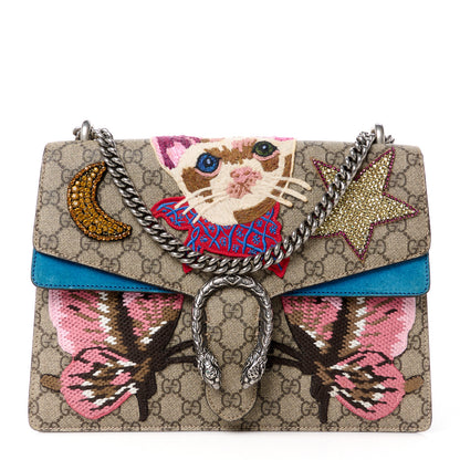 Gucci GG Supreme Monogram Embroidered Medium Dionysus Shoulder Bag Blue 1 of 12