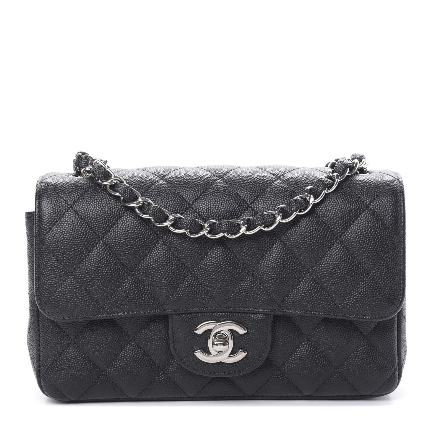 Caviar Quilted Mini Rectangular Flap Black