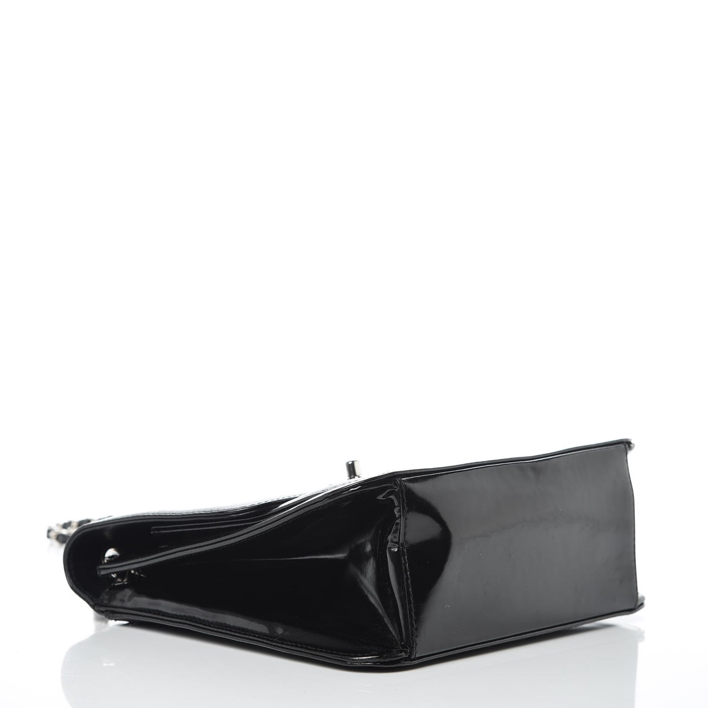 Glazed Calfskin Single Flap Black
