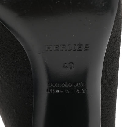 Hermes Knit Calfskin Volver Ankle Boots 40 Black 6 of 7