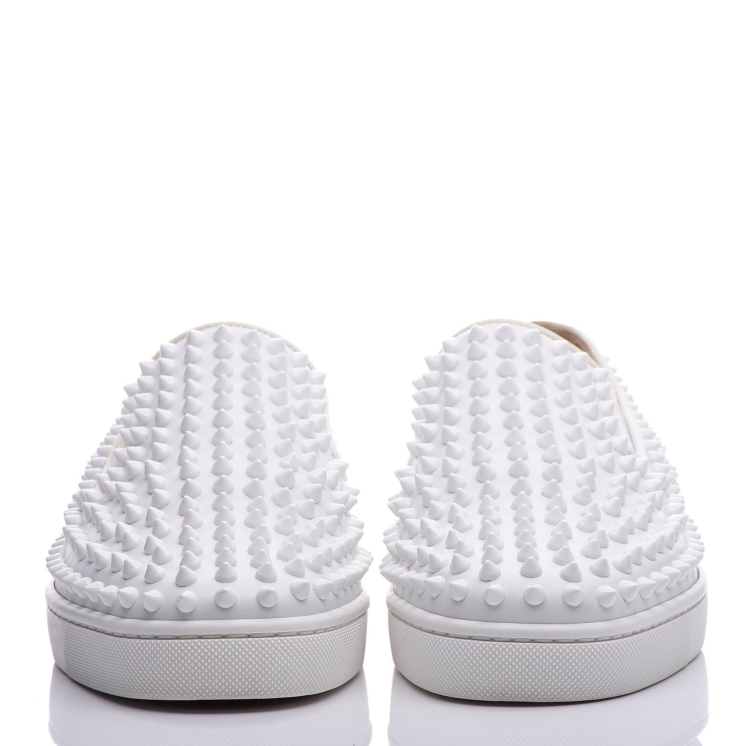 Christian Louboutin Calfskin Spikes Mens Roller Boat Flat 39 White 2 of 14