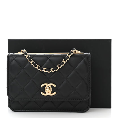 Chanel Lambskin Quilted Mini Trendy CC Wallet On Chain WOC Black 11 of 11
