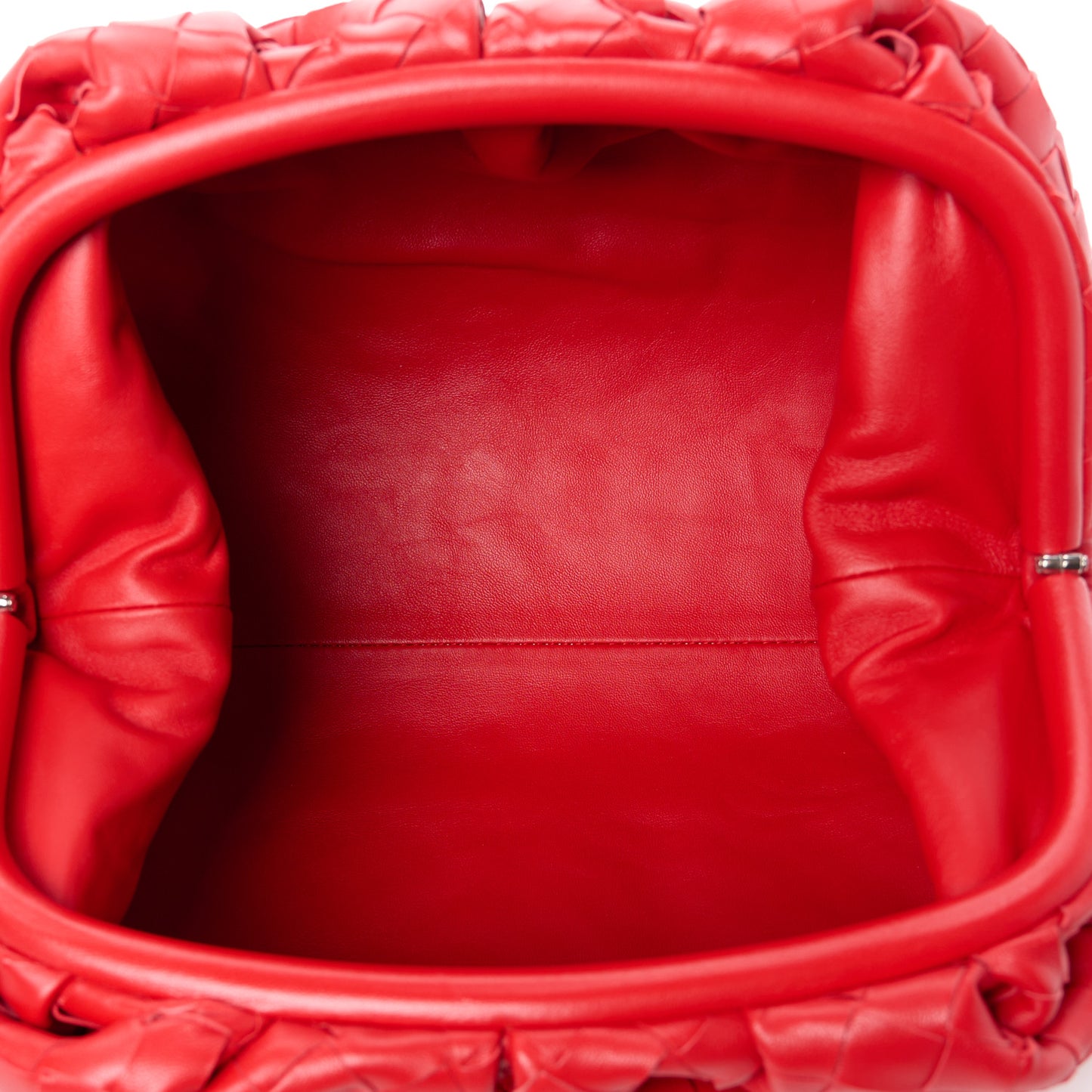 Nappa Maxi Intrecciato The Pouch Oversized Clutch Bright Red
