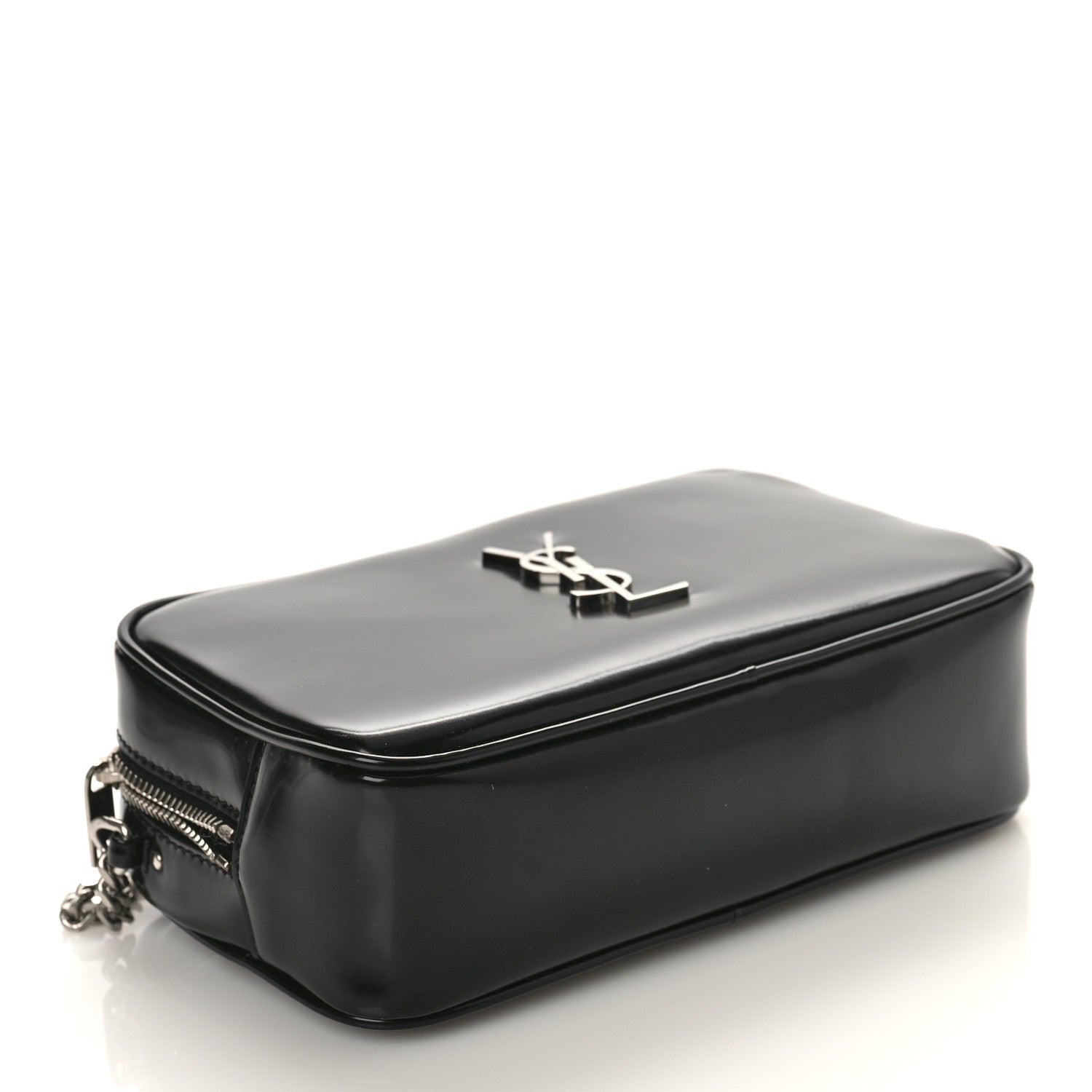 Saint Laurent Shiny Calfskin Monogram Mini Lou Camera Bag Black 4 of 8