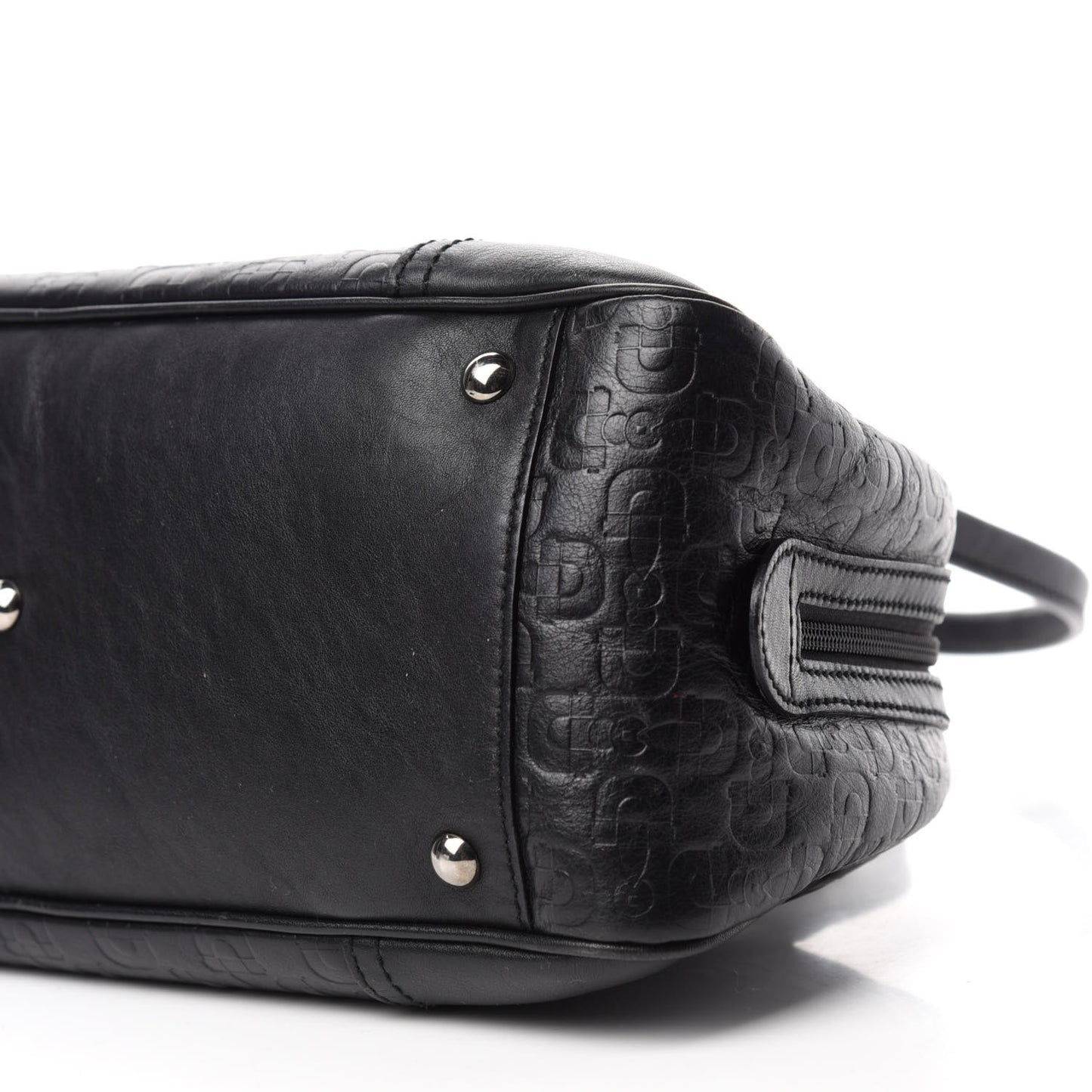 Calfskin Horsebit Embossed Princy Boston Black