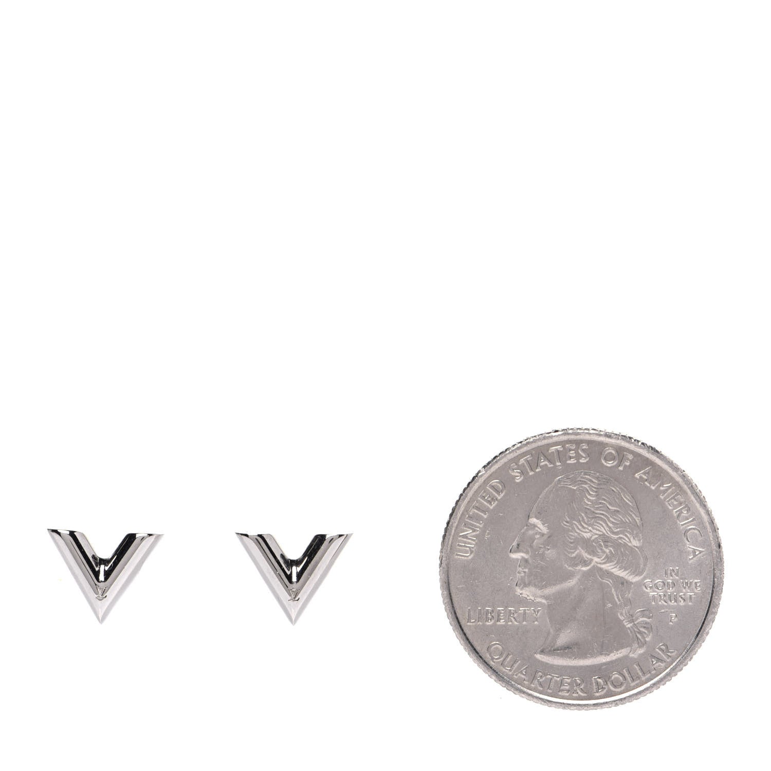 Louis Vuitton Essential V Stud Earrings Silver 2 of 6