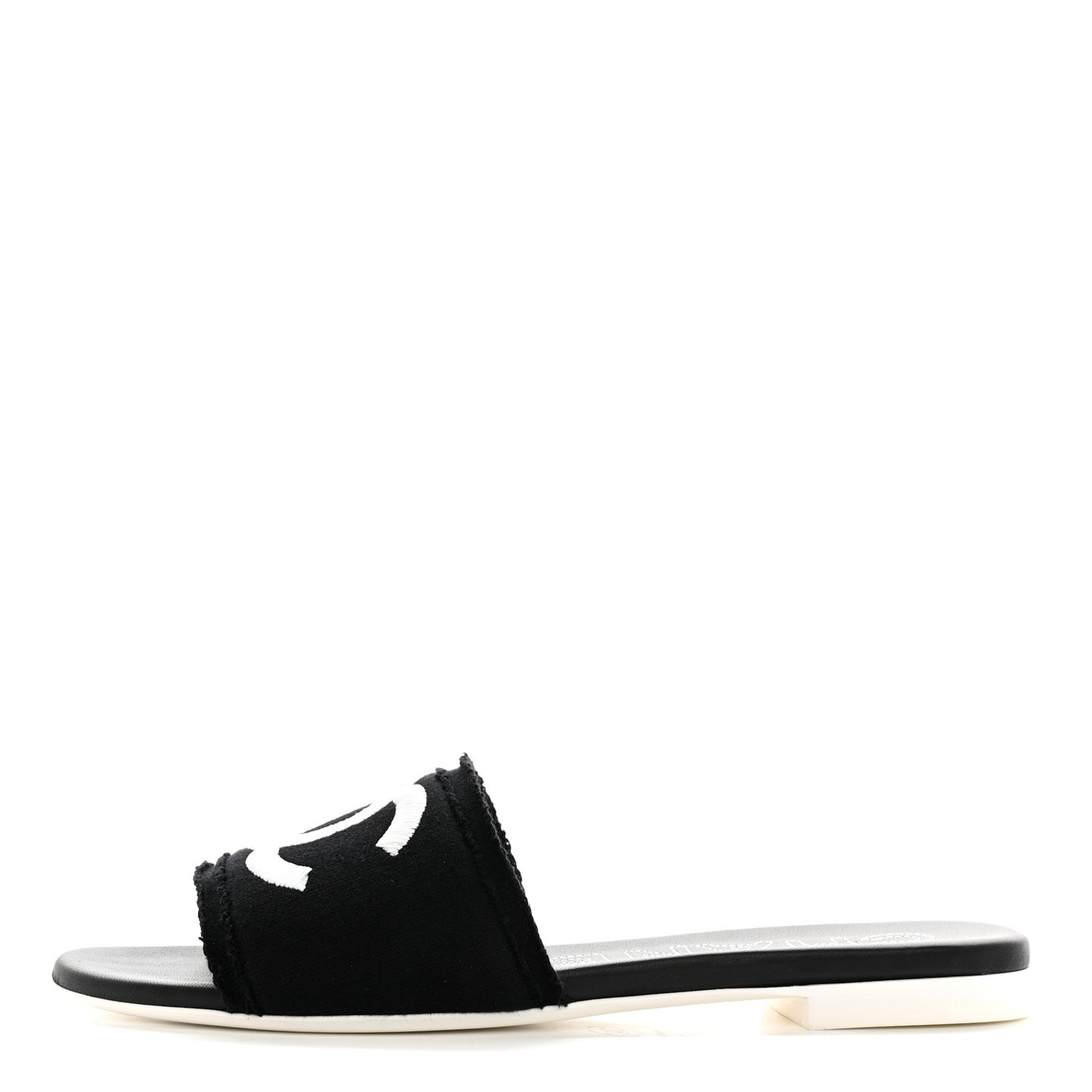 Jersey Knit CC Mules 39 Black