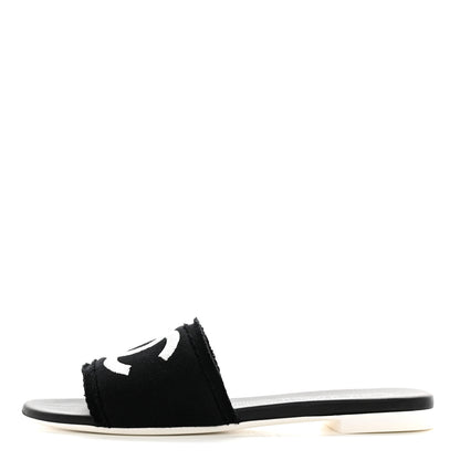 Chanel Jersey Knit CC Mules 39 Black 1 of 9