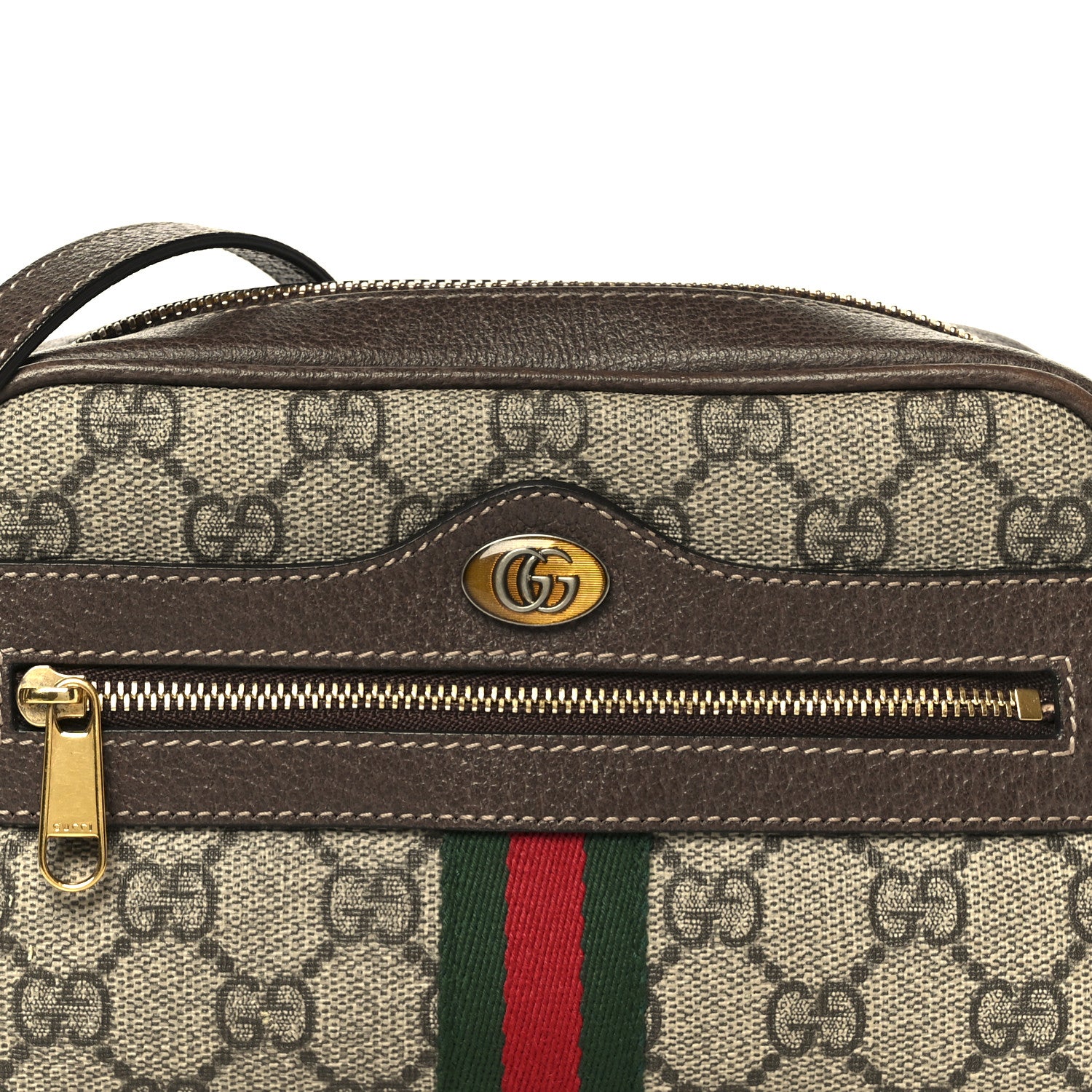Gucci GG Supreme Monogram Web Mini Ophidia Shoulder Bag Brown 8 of 10