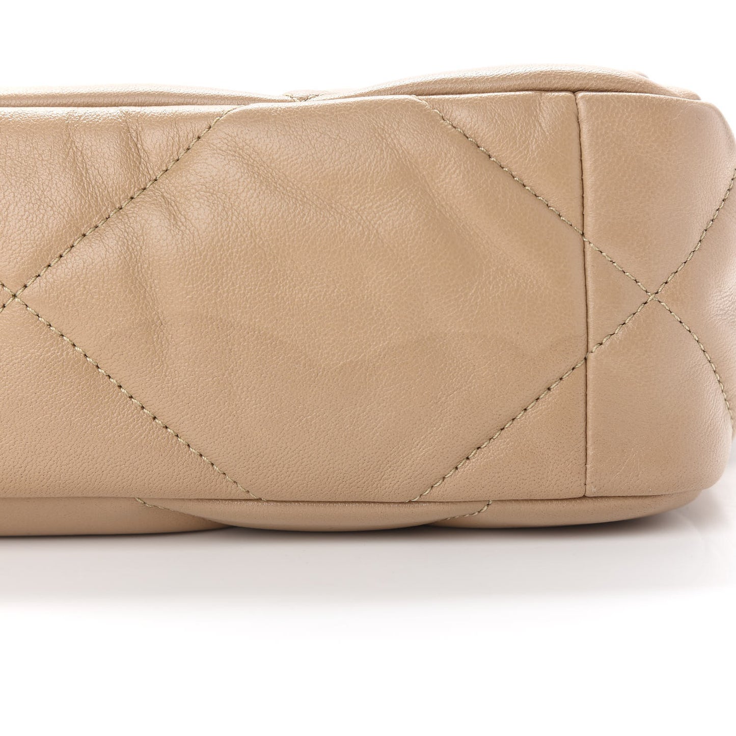 Lambskin Quilted Medium Chanel 19 Flap Dark Beige