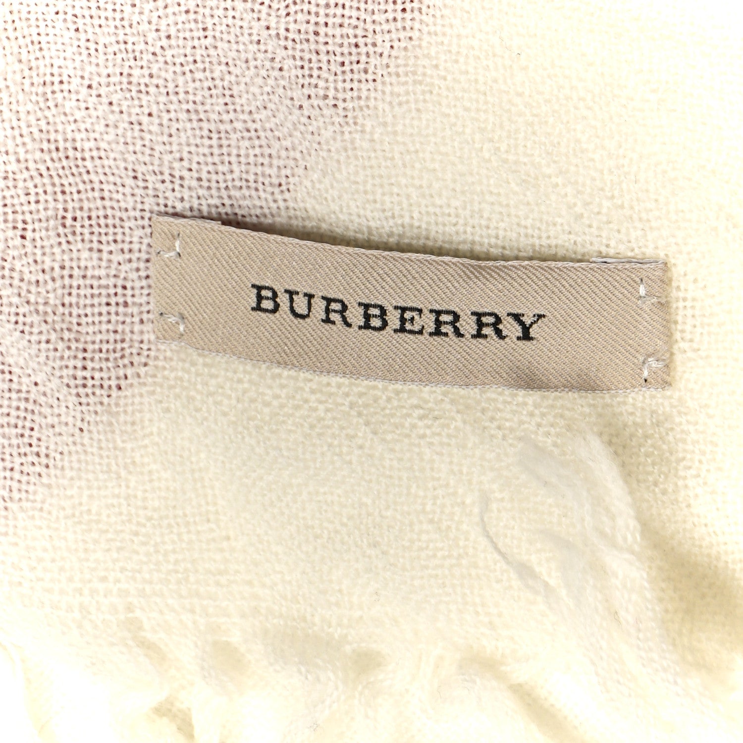 Burberry Wool Silk Gauze Giant Check Lightweight Scarf White 2 of 4
