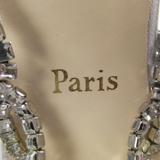 Christian Louboutin Crystal Sandals 39.5 Silver 6 of 9