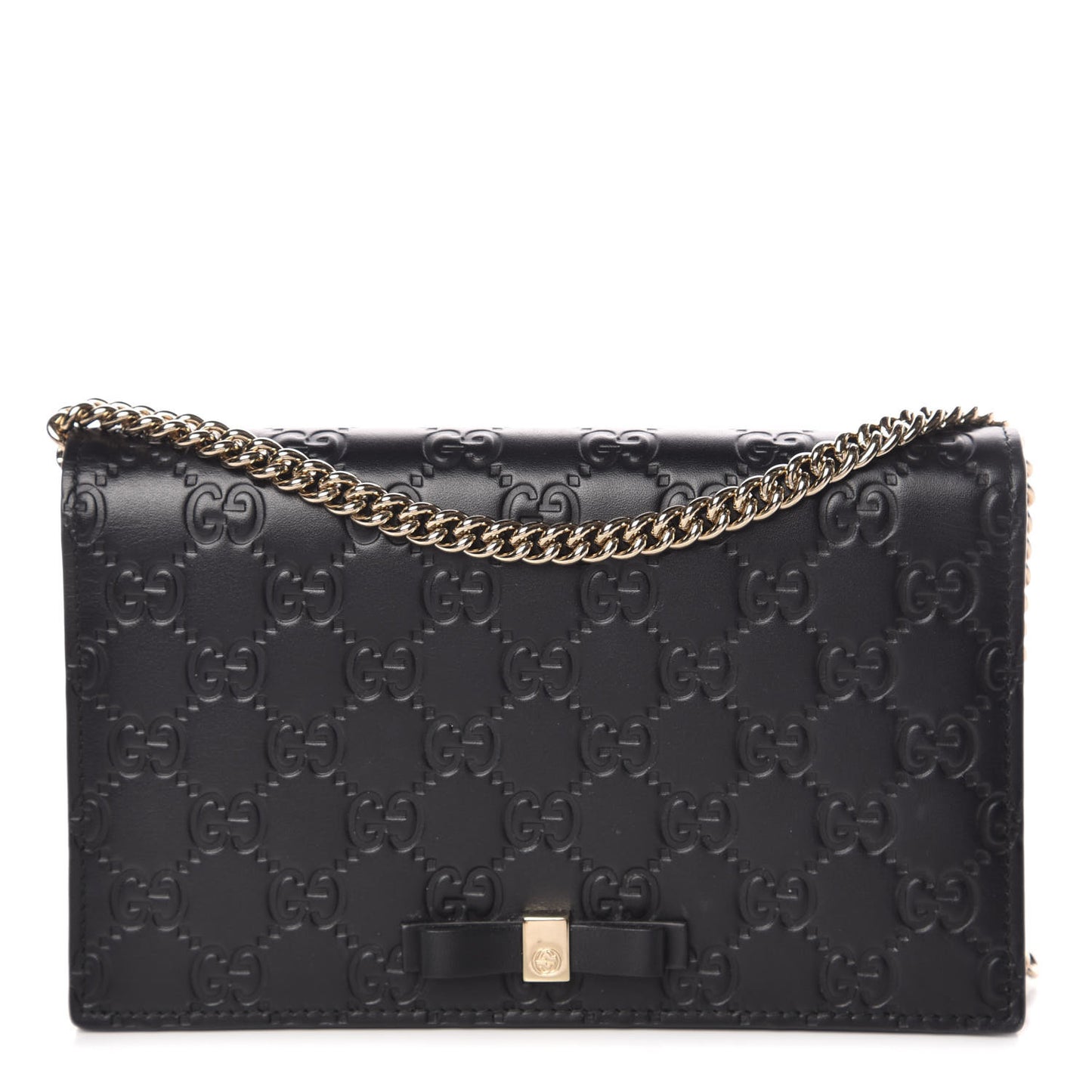 Guccissima Signature Bowy Chain Wallet Black