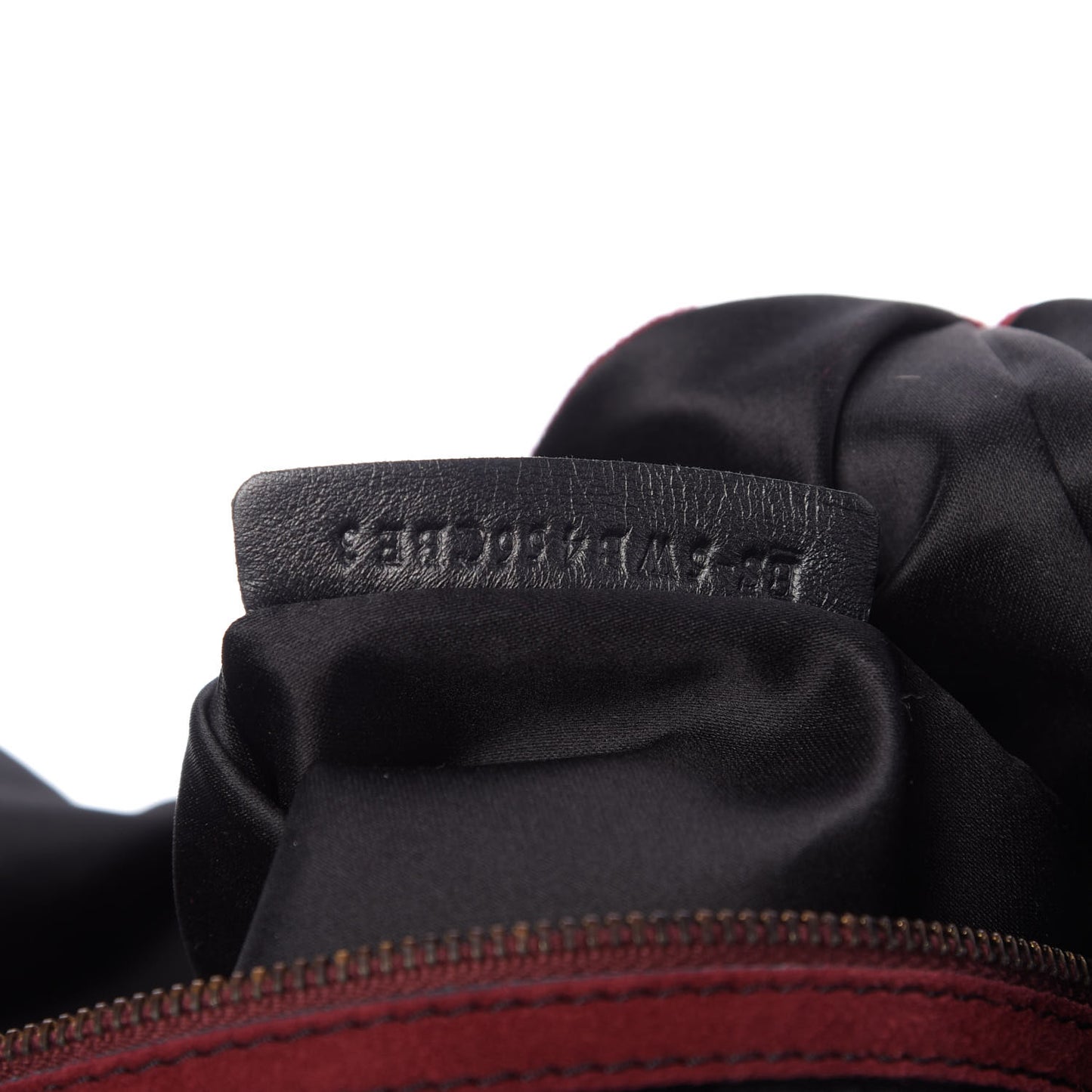 Suede Bow Hobo Dark Red