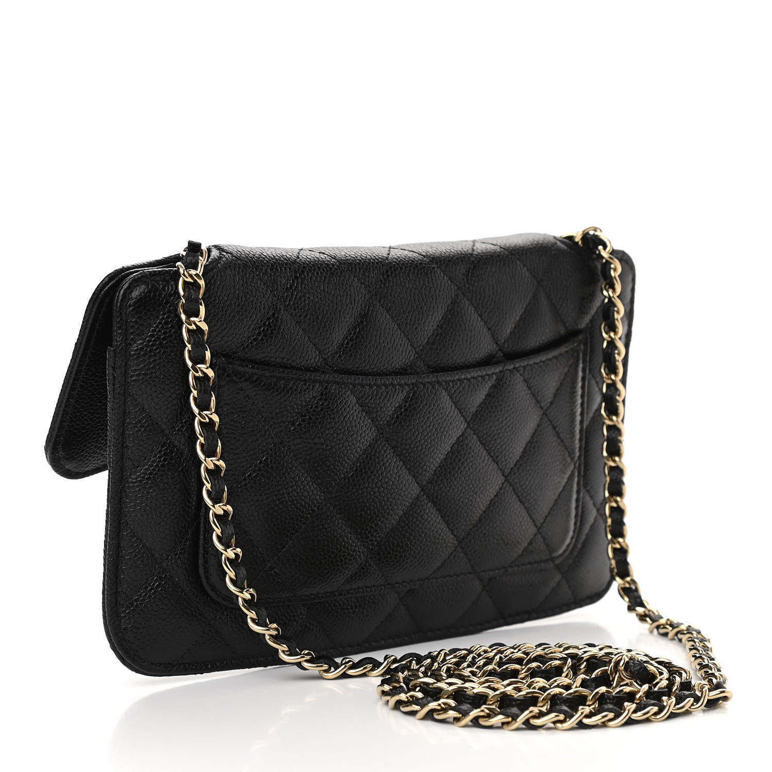 Chanel Jersey Fabric Quilted Foldable Tote With Chain Black Multicolor 5 of 18