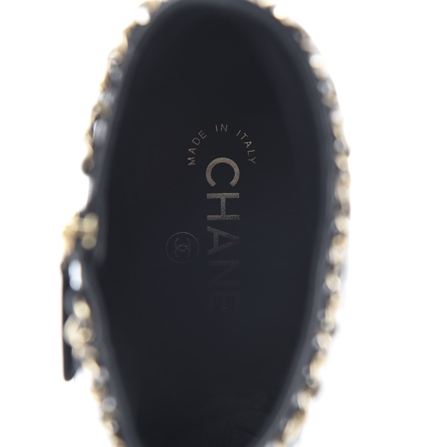Chanel Lambskin Grosgrain CC Chain Cap Toe Short Boots 40 Black 7 of 10