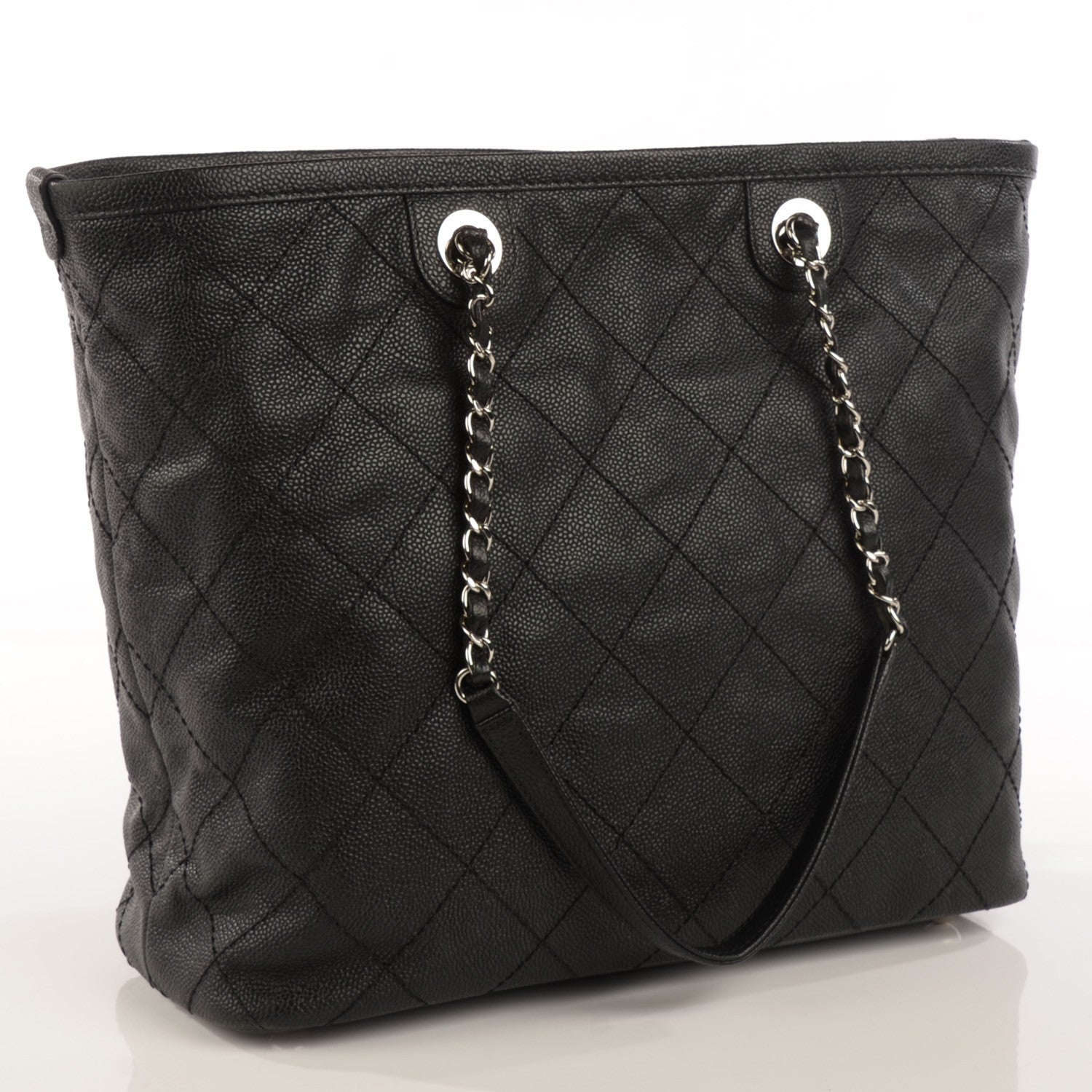 Chanel Grained Calfskin Shopping Small Daily Tote Black 3 of 8