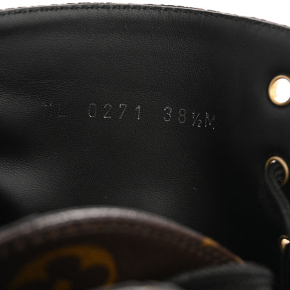 Louis Vuitton Calfskin Monogram Wonderland Flat Ranger Boots 38.5 Black 9 of 11
