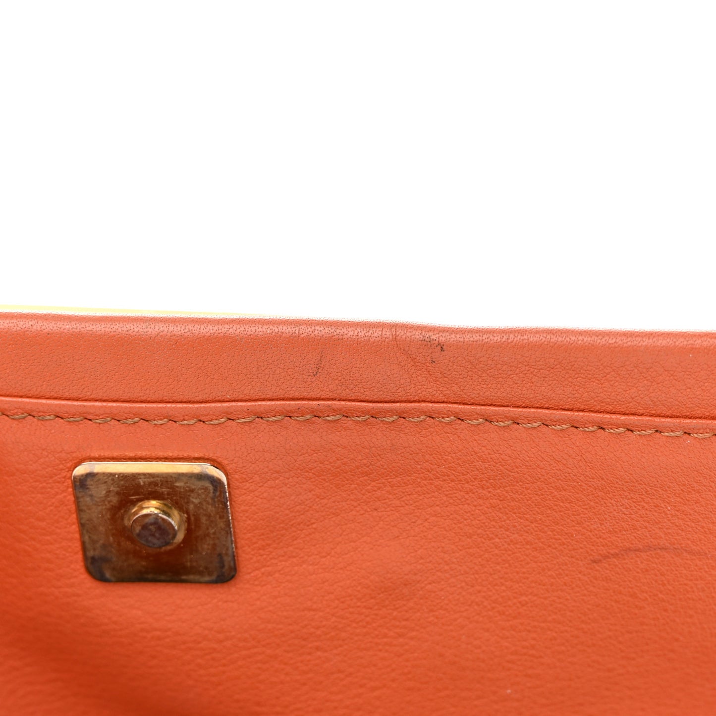 Vitello Flamingo Fendista Pouchette Crossbody Arancio
