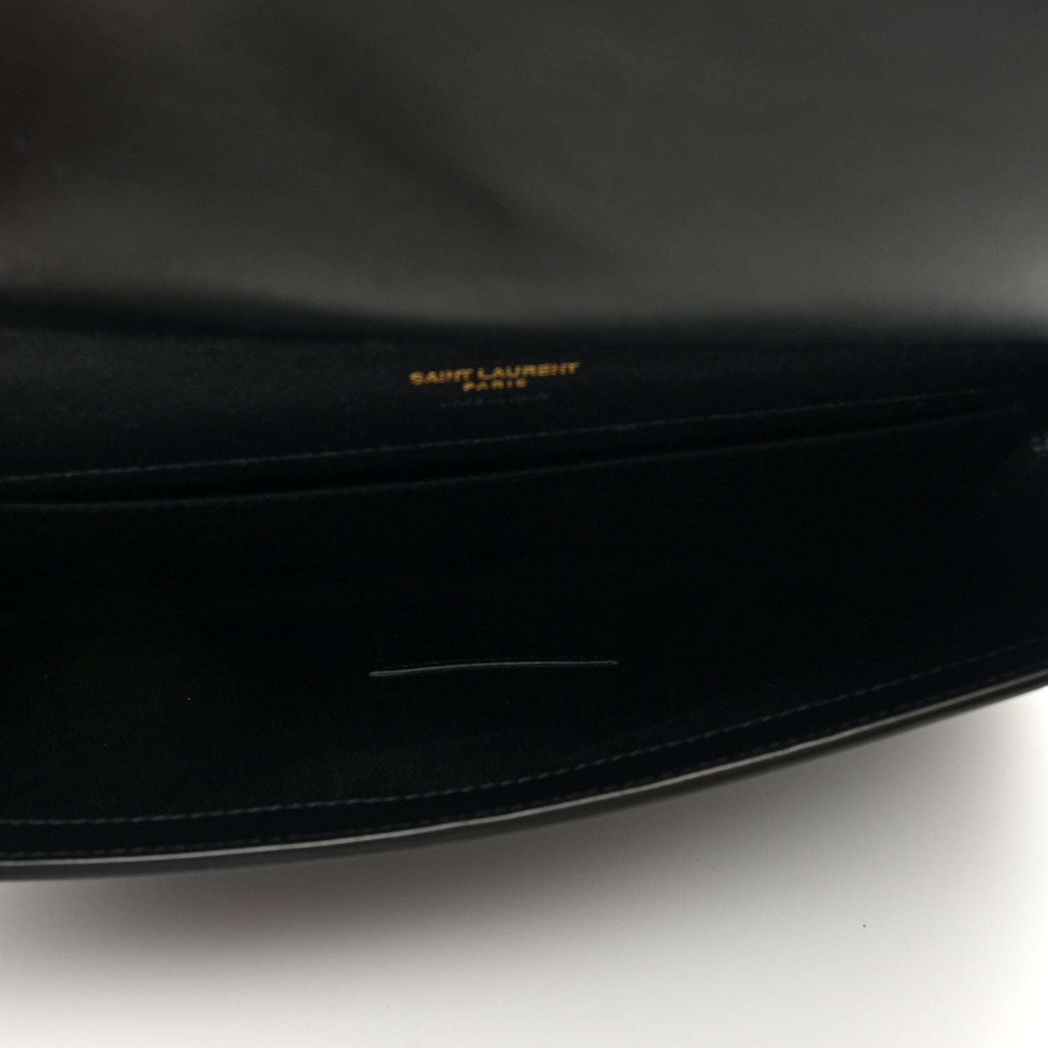 Saint Laurent Nappa Patent Calfskin Two-Toned Monogram Pouch Alabastro Black 5 of 6