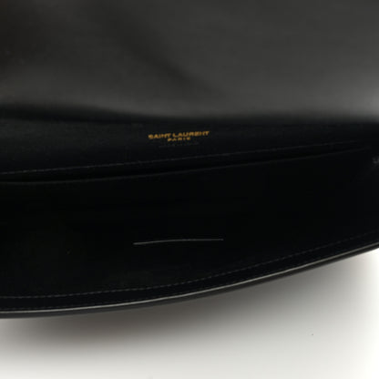 Saint Laurent Nappa Patent Calfskin Two-Toned Monogram Pouch Alabastro Black 5 of 6