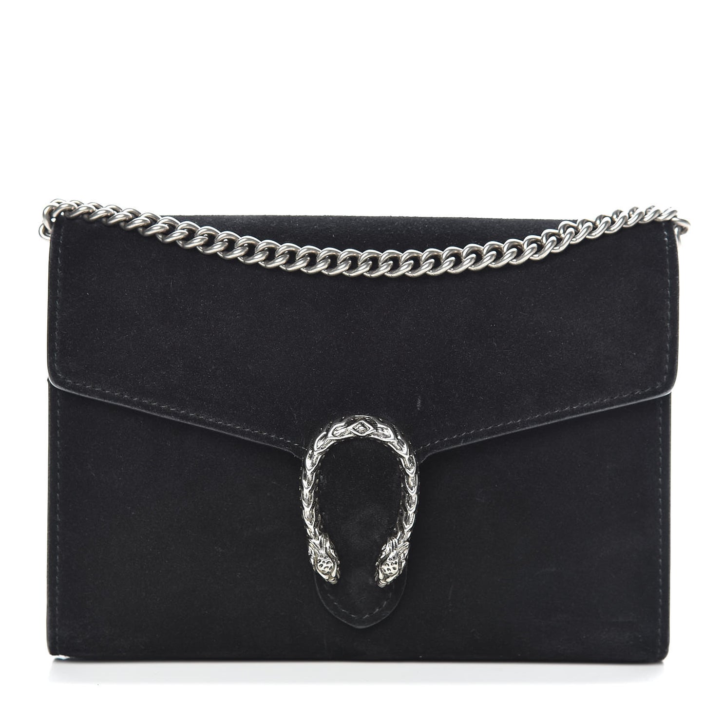 Suede Mini Dionysus Chain Wallet Black