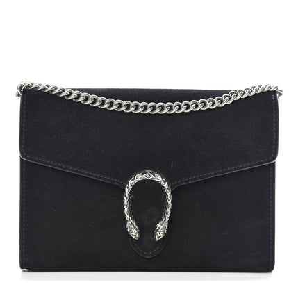 Gucci Suede Mini Dionysus Chain Wallet Black 1 of 9