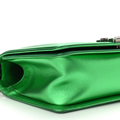 Chanel Metallic Patent Calfskin Quilted Medium Boy Flap Green 9 of 10