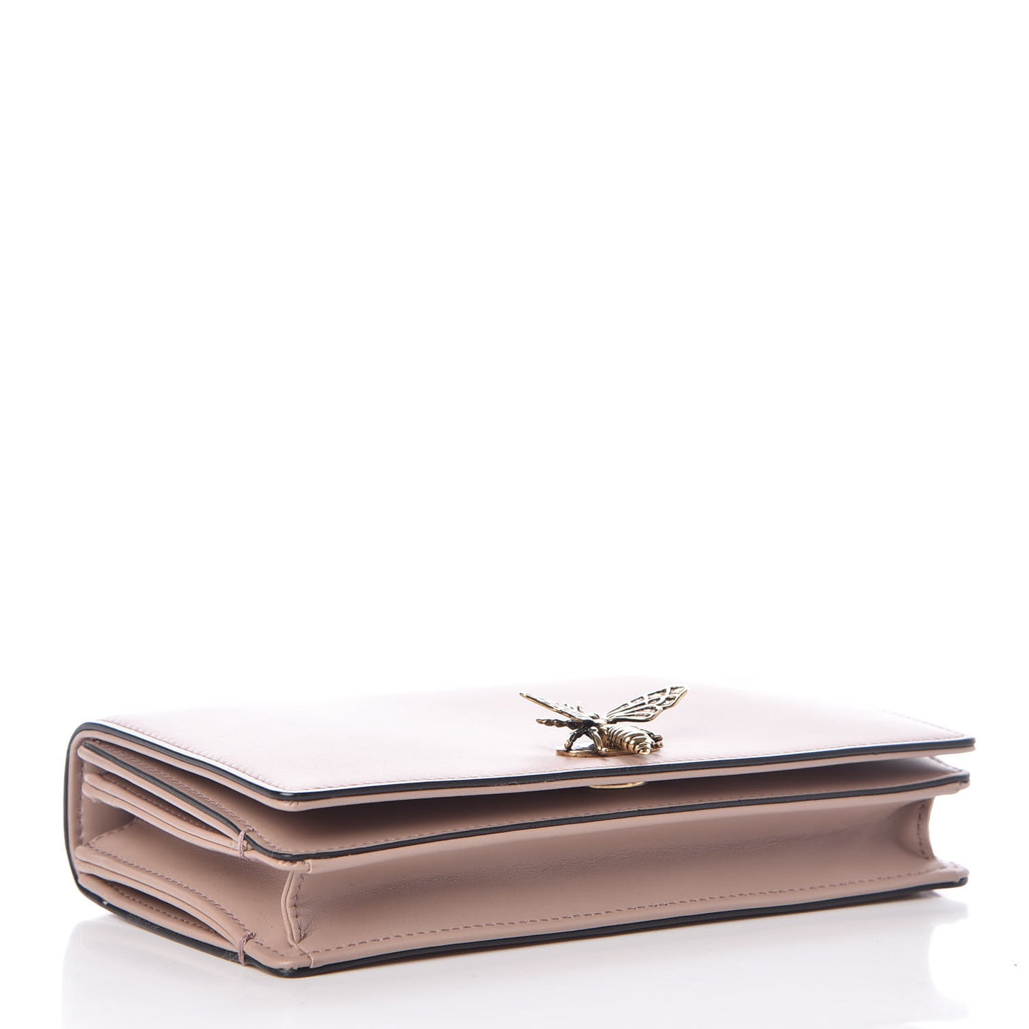 Calfskin Bee Pouch Powder Beige